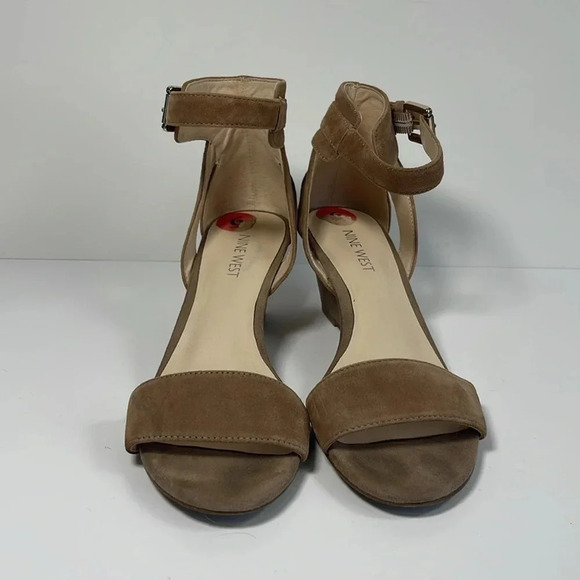 Nine West Ventana Ankle Strap Sand Demi Wedge Sandals Women's Size 6 - Picture 2 of 8